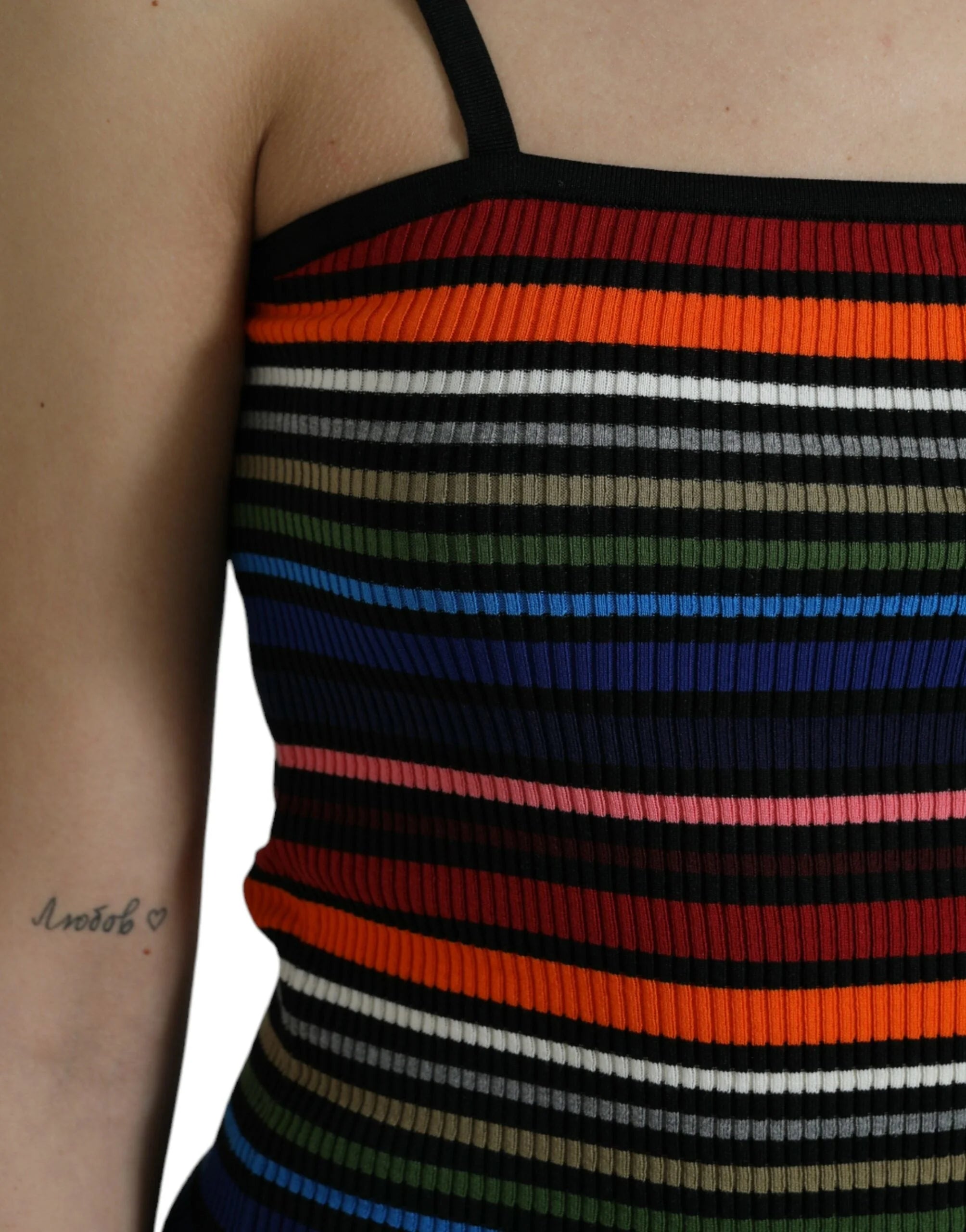 Dolce & Gabbana Multicolor Stripes Spaghetti Strap Tank Top - Tank Tops