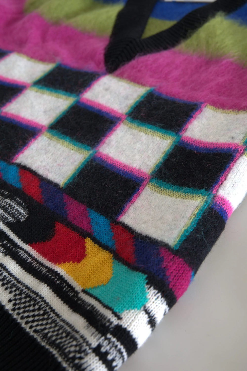 Dolce & Gabbana Multicolor Stripes V-neck Pullover Sweater - IT38 | XS - Sweaters