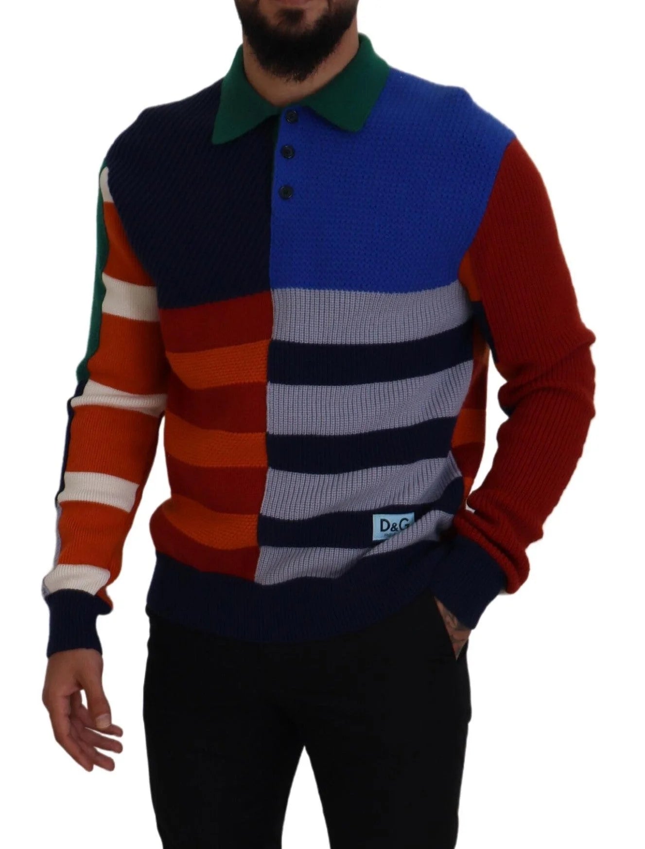 Dolce & Gabbana Multicolor Stripes Wool Pullover Sweater - IT48 | M - Sweaters