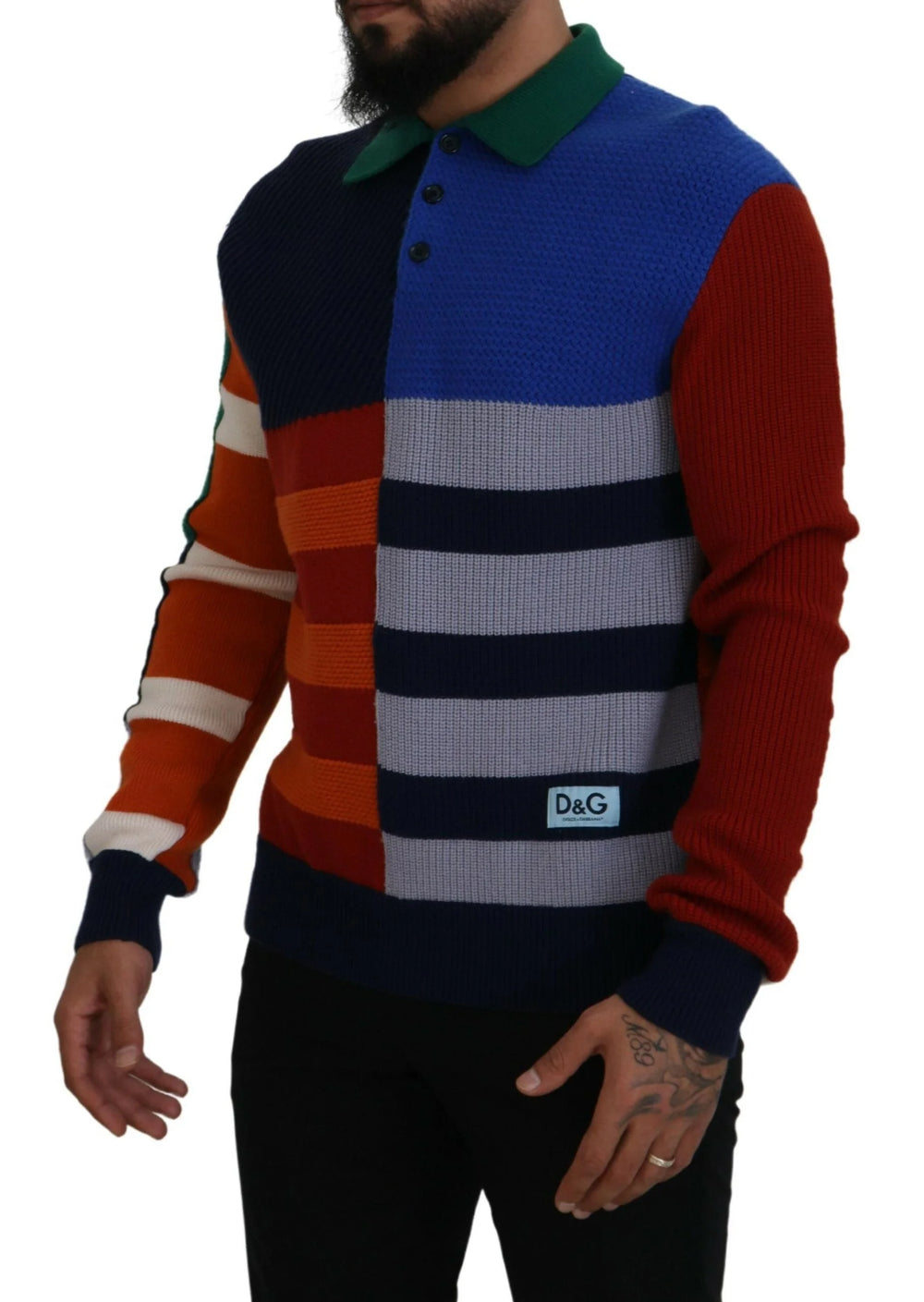 Dolce & Gabbana Multicolor Stripes Wool Pullover Sweater - IT48 | M - Sweaters