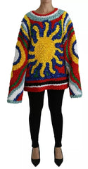 Dolce & Gabbana Multicolor Sun Ruffled Top Blouse Sweater - IT40|S - Sweaters