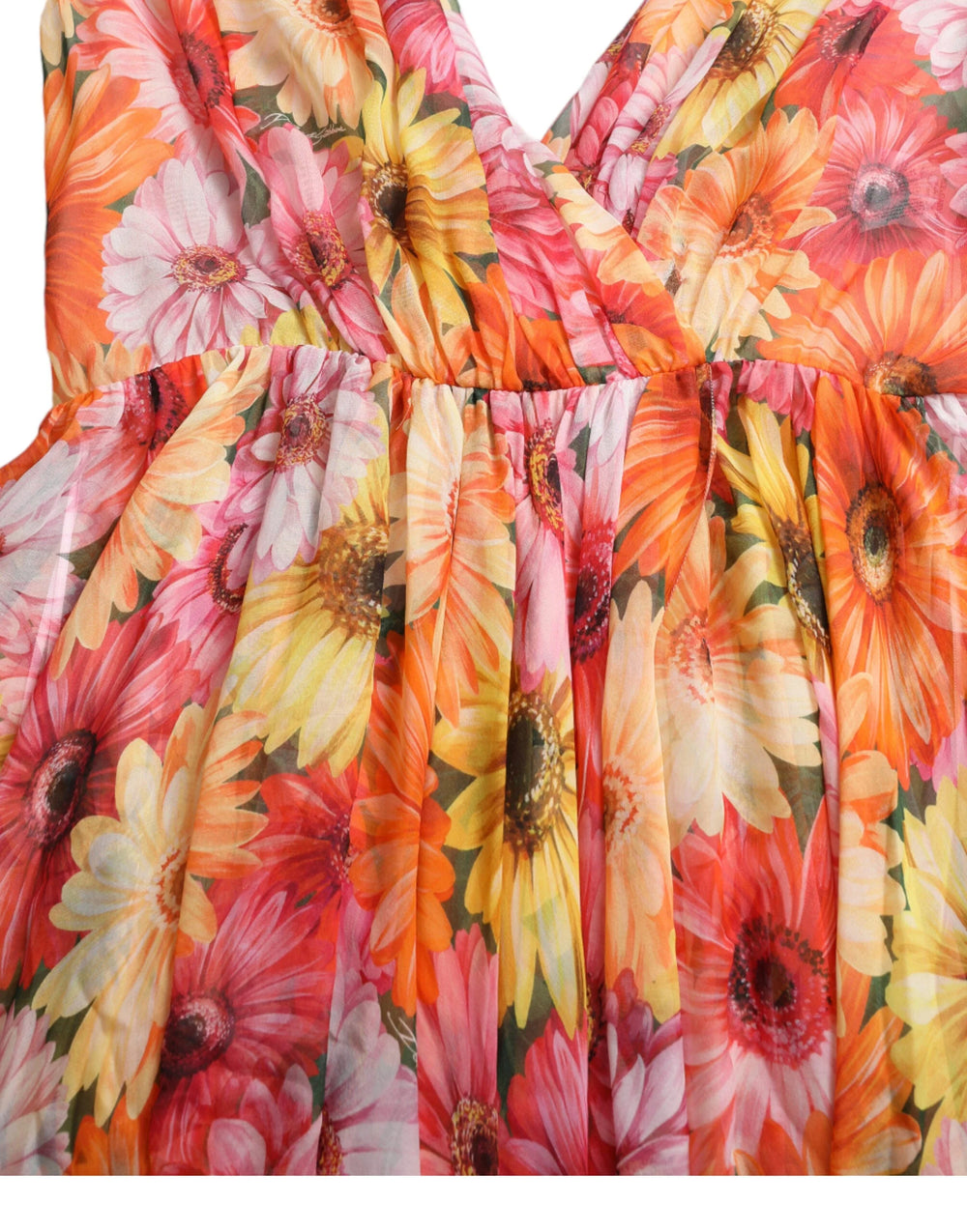 Dolce & Gabbana Multicolor Sunflower Print Silk Midi Dress - IT48|XXL - Dresses