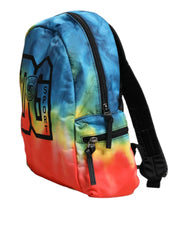 Dolce & Gabbana Multicolor Tie Dye Nylon Logo Print Kids Backpack Bag - School Backpacks