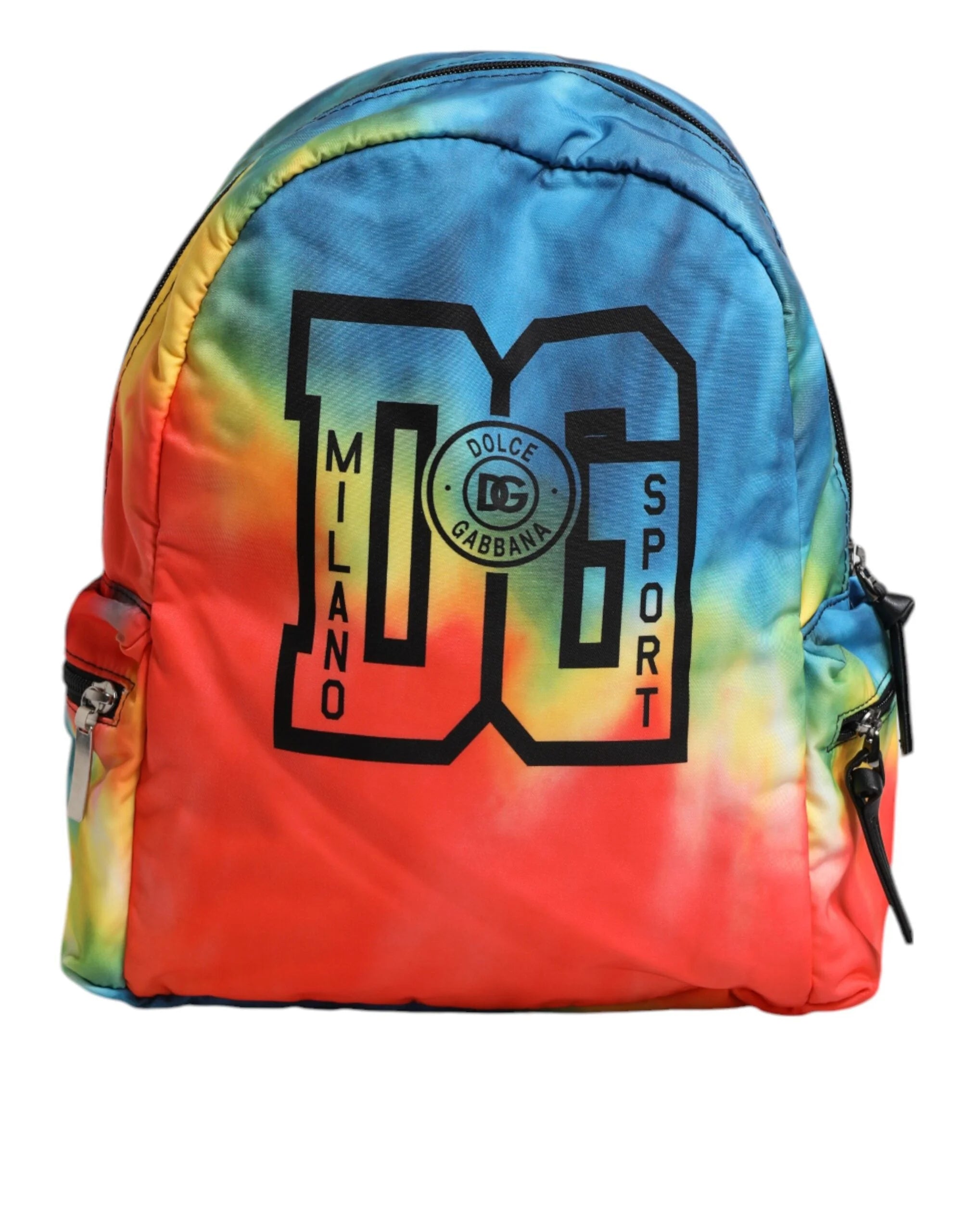 Dolce & Gabbana Multicolor Tie Dye Nylon Logo Print Kids Backpack Bag - School Backpacks