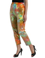 Dolce & Gabbana Multicolor Tie Dye Sequined High Waist Cropped Pants - IT40|S - Trousers