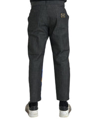 Dolce & Gabbana Multicolor Tiger Leopard Cotton Loose Tapered Pants - Trousers