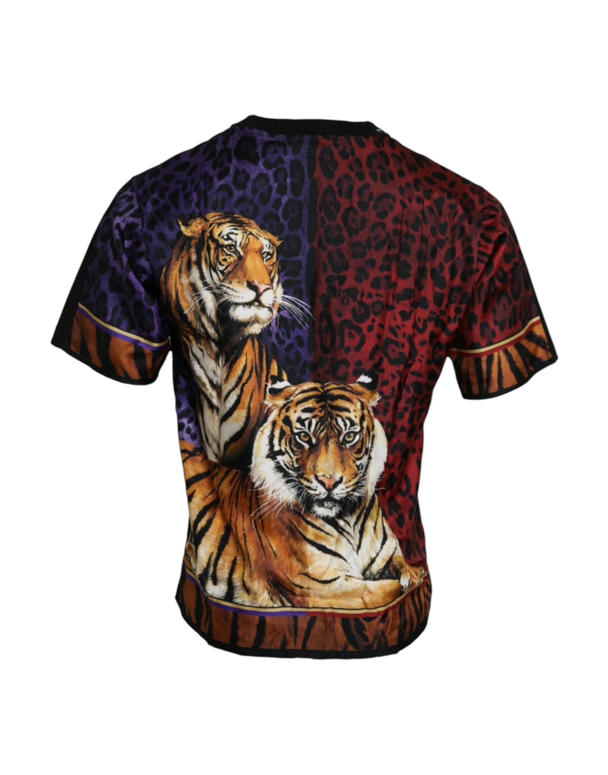 Dolce & Gabbana Multicolor Tiger Print Cotton Short Sleeves T-shirt - T-Shirts