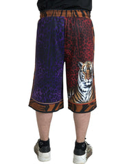 Dolce & Gabbana Multicolor Tiger Print Men Bermuda Shorts - IT44 | XS - Bermudas