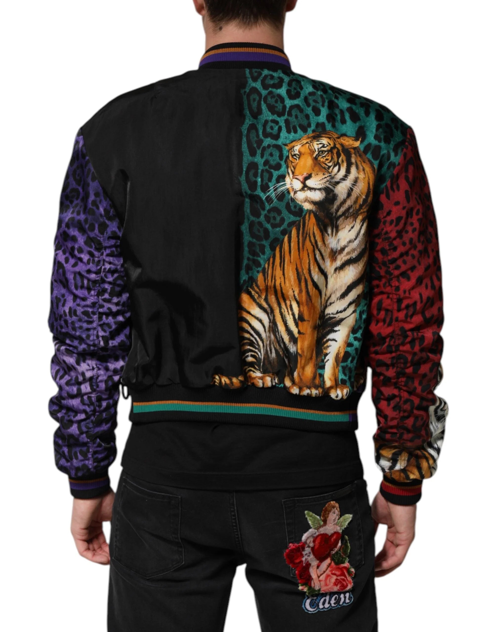 Dolce & Gabbana Multicolor Tiger Print Men Bomber Jacket - IT44 | XS - Bomber Jackets