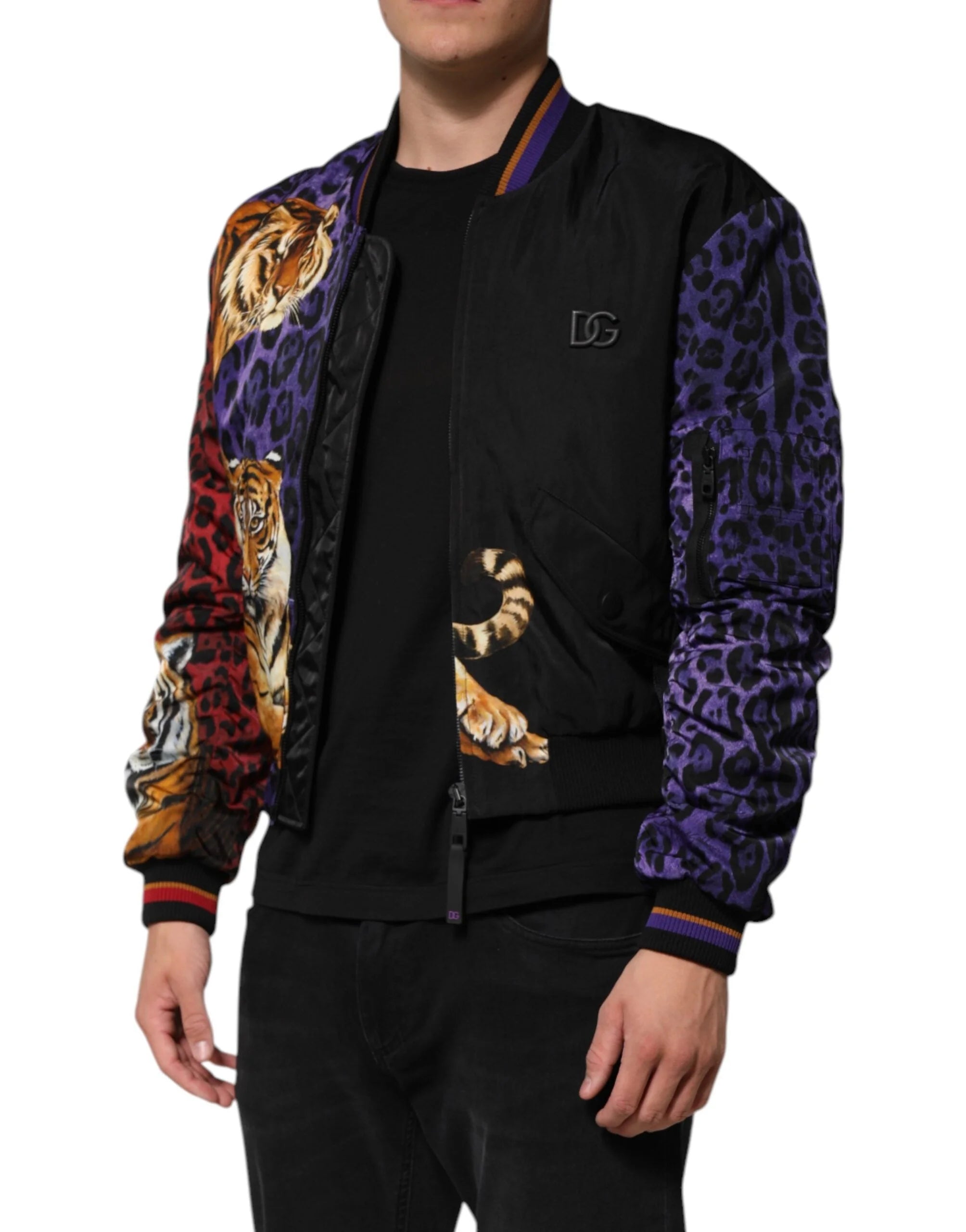 Dolce & Gabbana Multicolor Tiger Print Men Bomber Jacket - IT44 | XS - Bomber Jackets