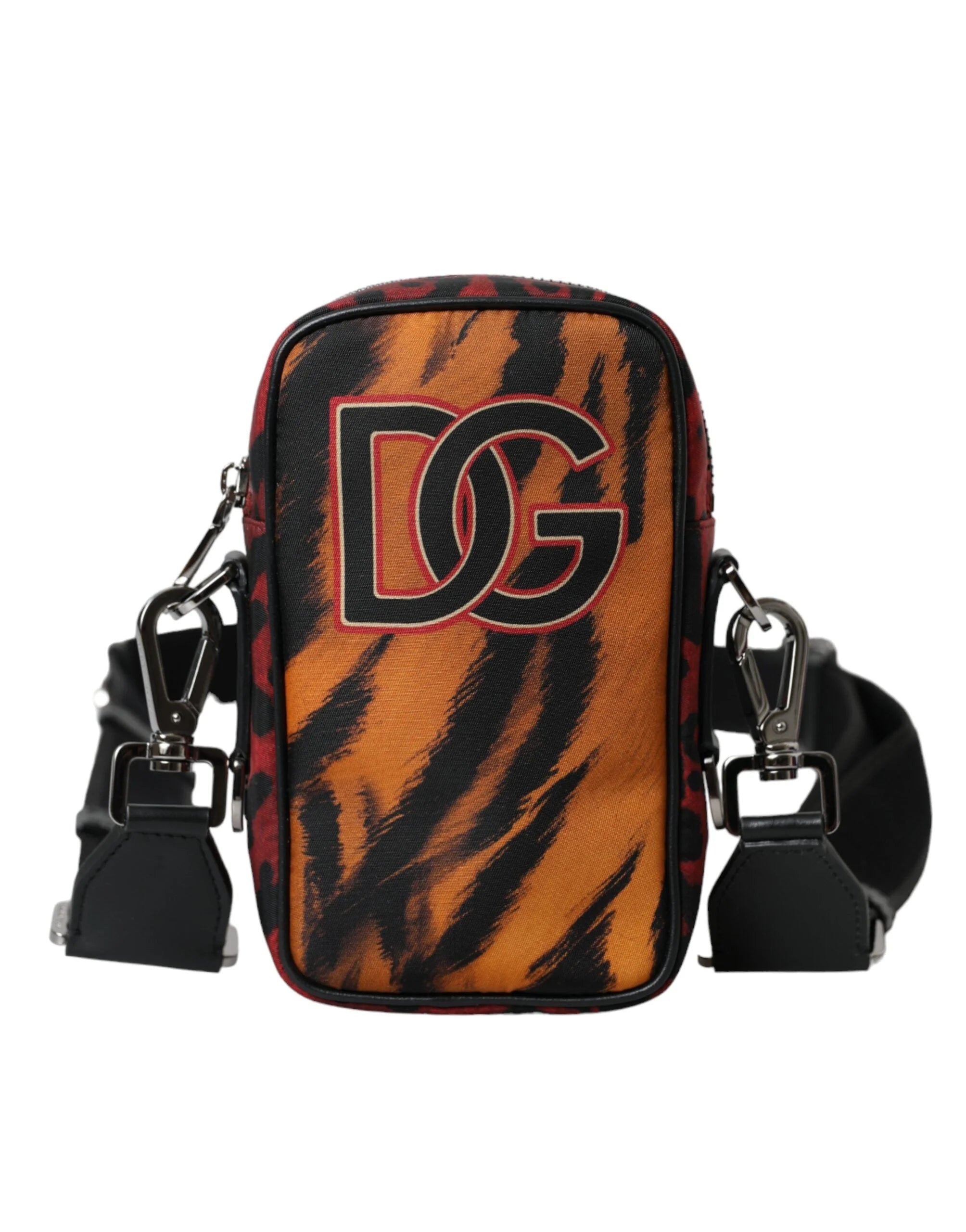 Dolce & Gabbana Multicolor Tiger Print Nylon Logo Cross Body Bag - Cross Body Bags