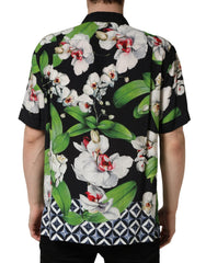 Dolce & Gabbana Multicolor Tropical Orchid Print Men Shirt - IT40 | M