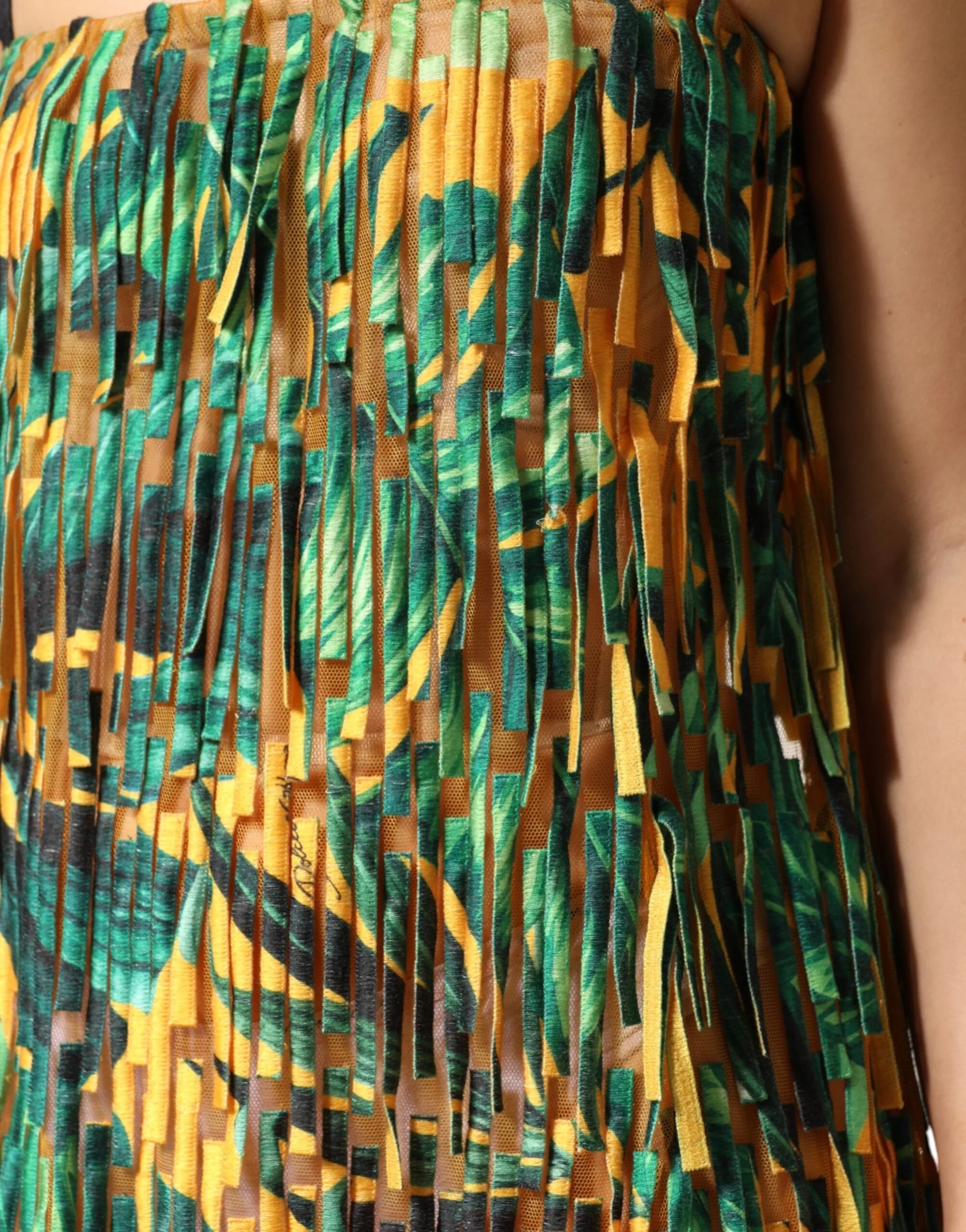 Dolce & Gabbana Multicolor Tropical Print Fringe Maxi Dress - IT40|S