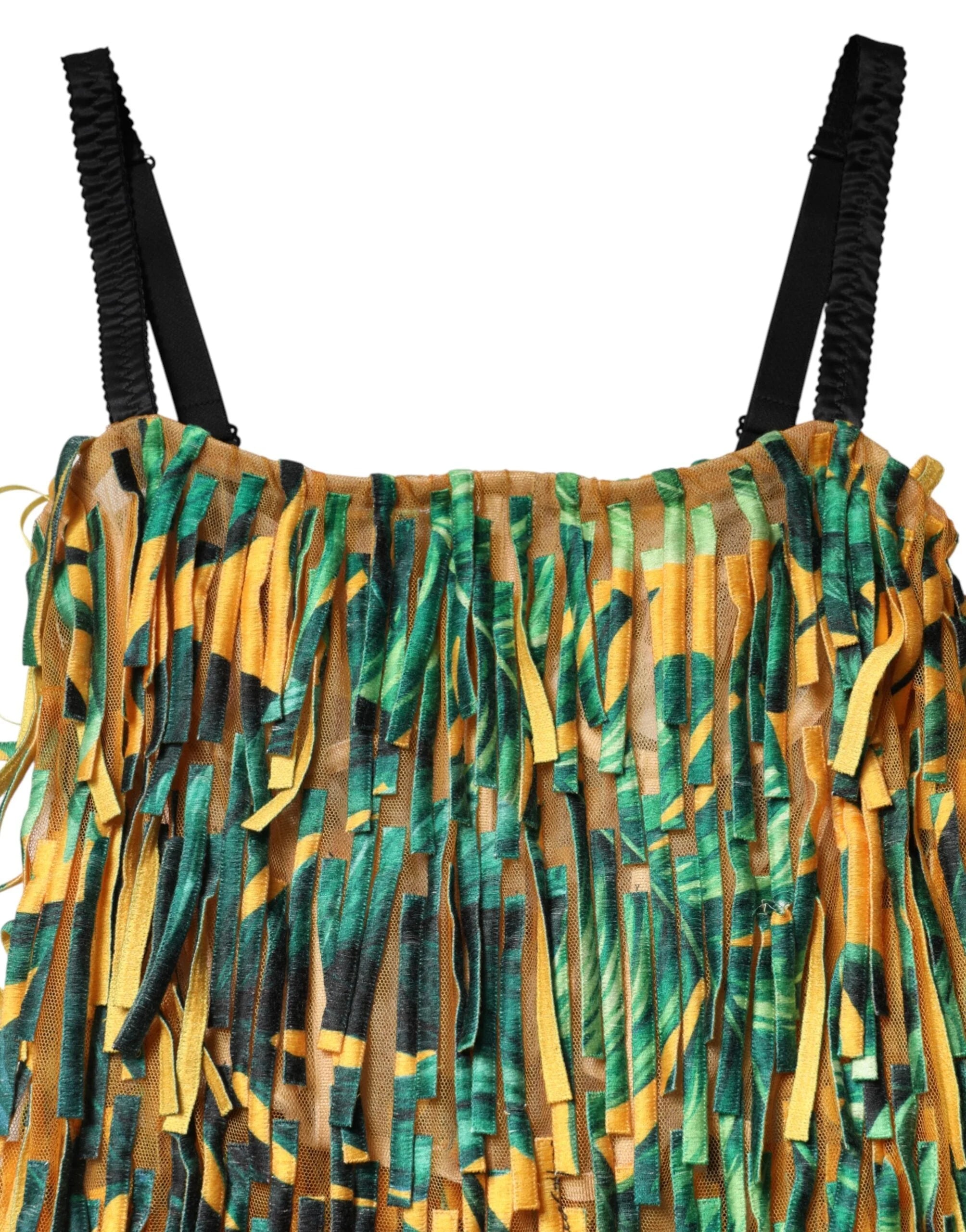 Dolce & Gabbana Multicolor Tropical Print Fringe Maxi Dress - IT40|S