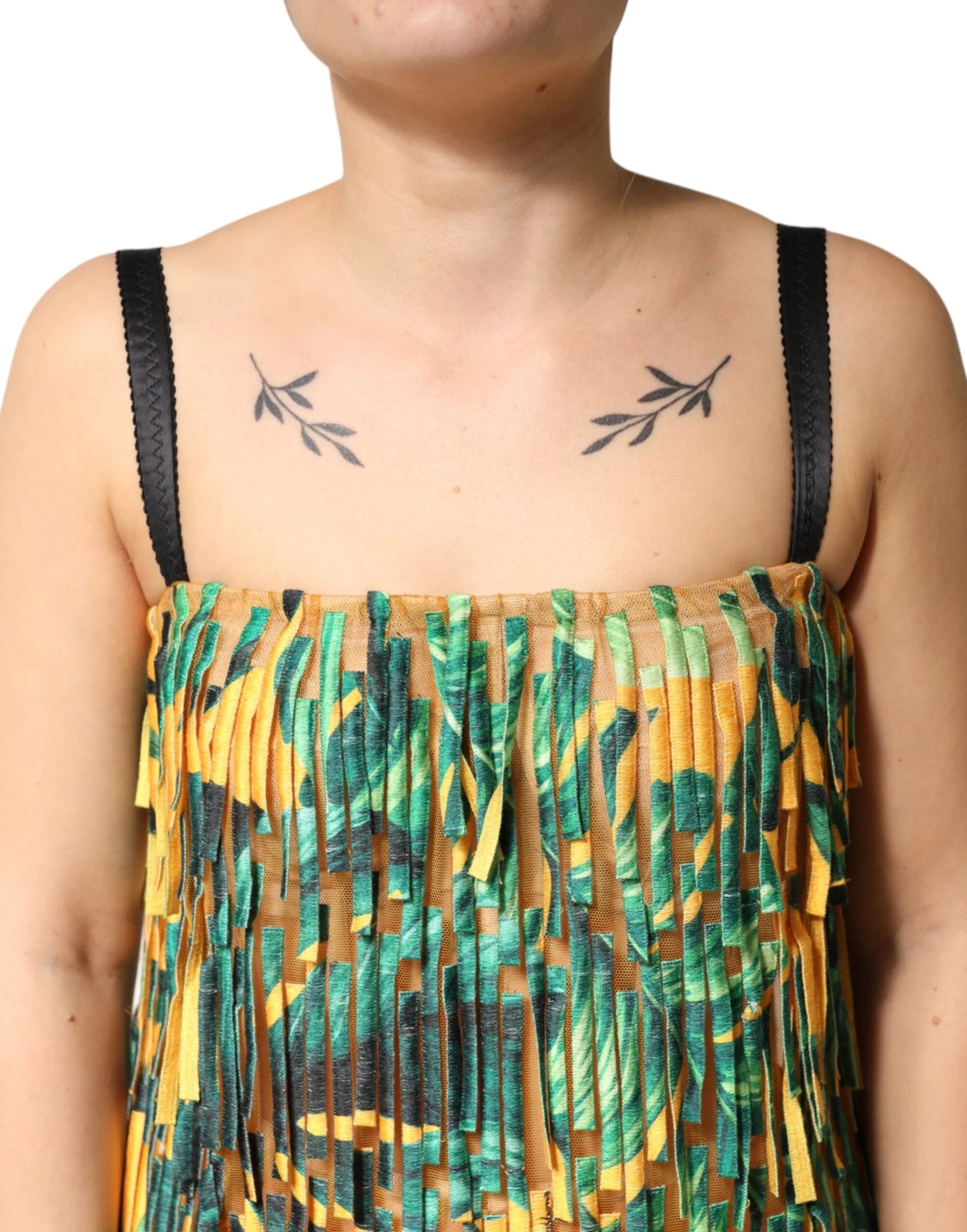 Dolce & Gabbana Multicolor Tropical Print Fringe Maxi Dress - IT40|S