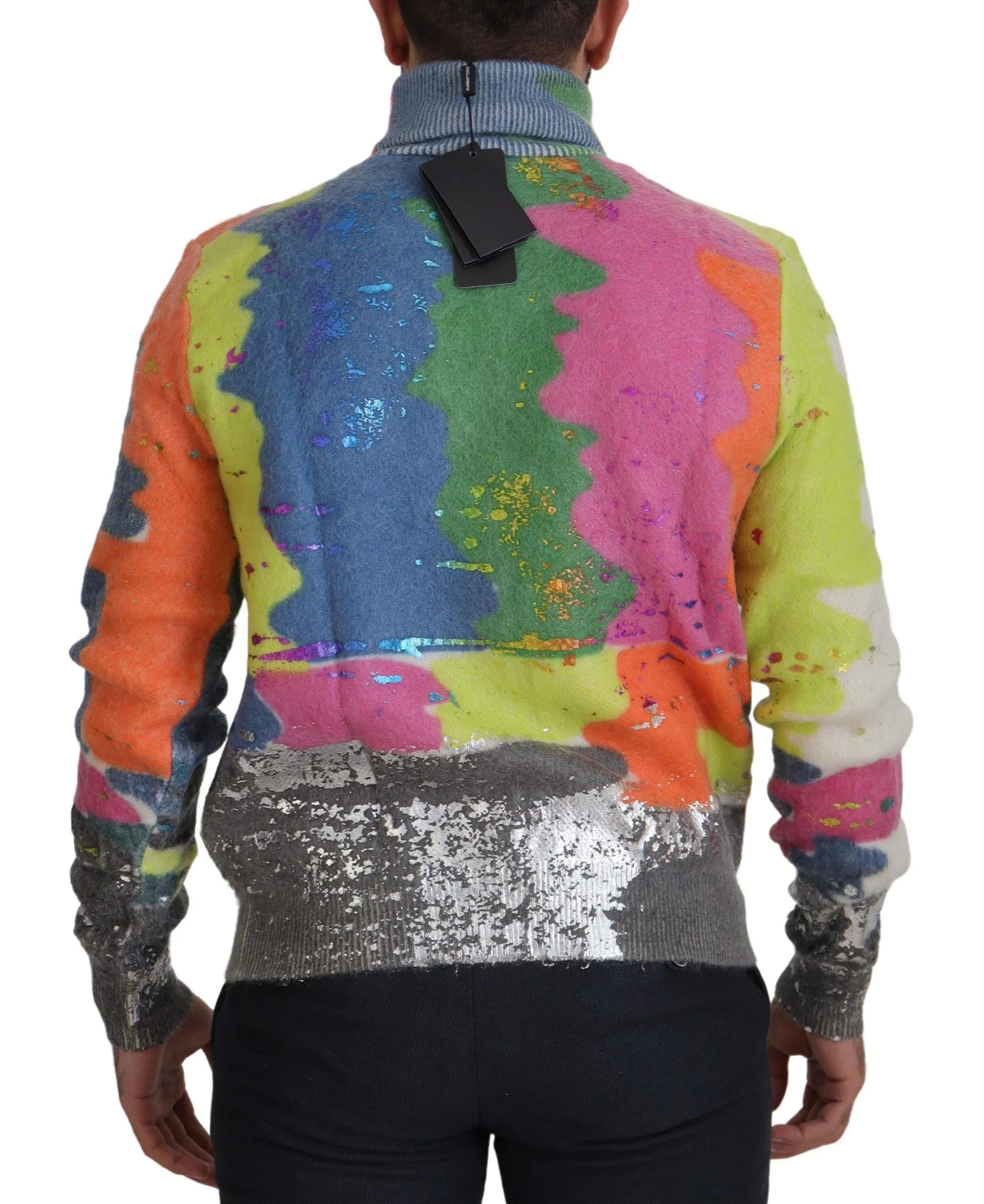 Dolce & Gabbana Multicolor Turtleneck Pullover Mohair Sweater - Sweaters