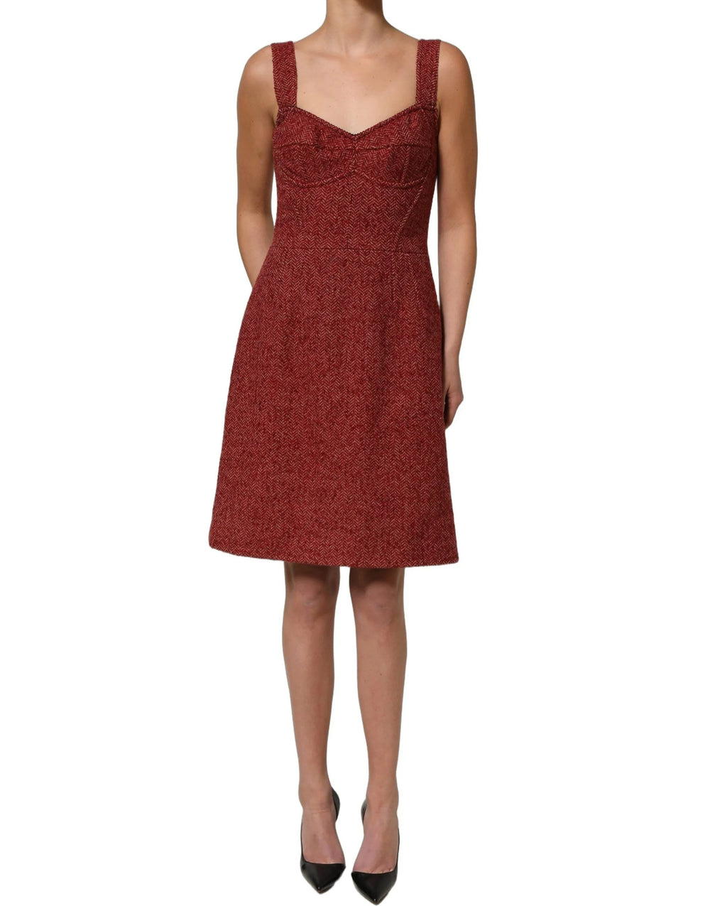 Dolce & Gabbana Multicolor Tweed Belted Babydoll Mini Dress - IT42|M
