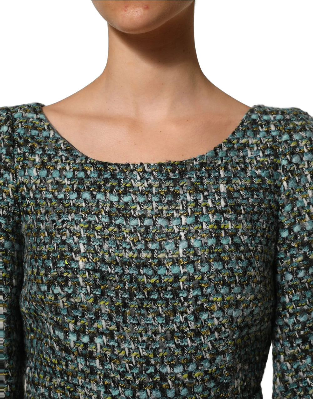 Dolce & Gabbana Multicolor Tweed Belted Babydoll Mini Dress - IT42|M