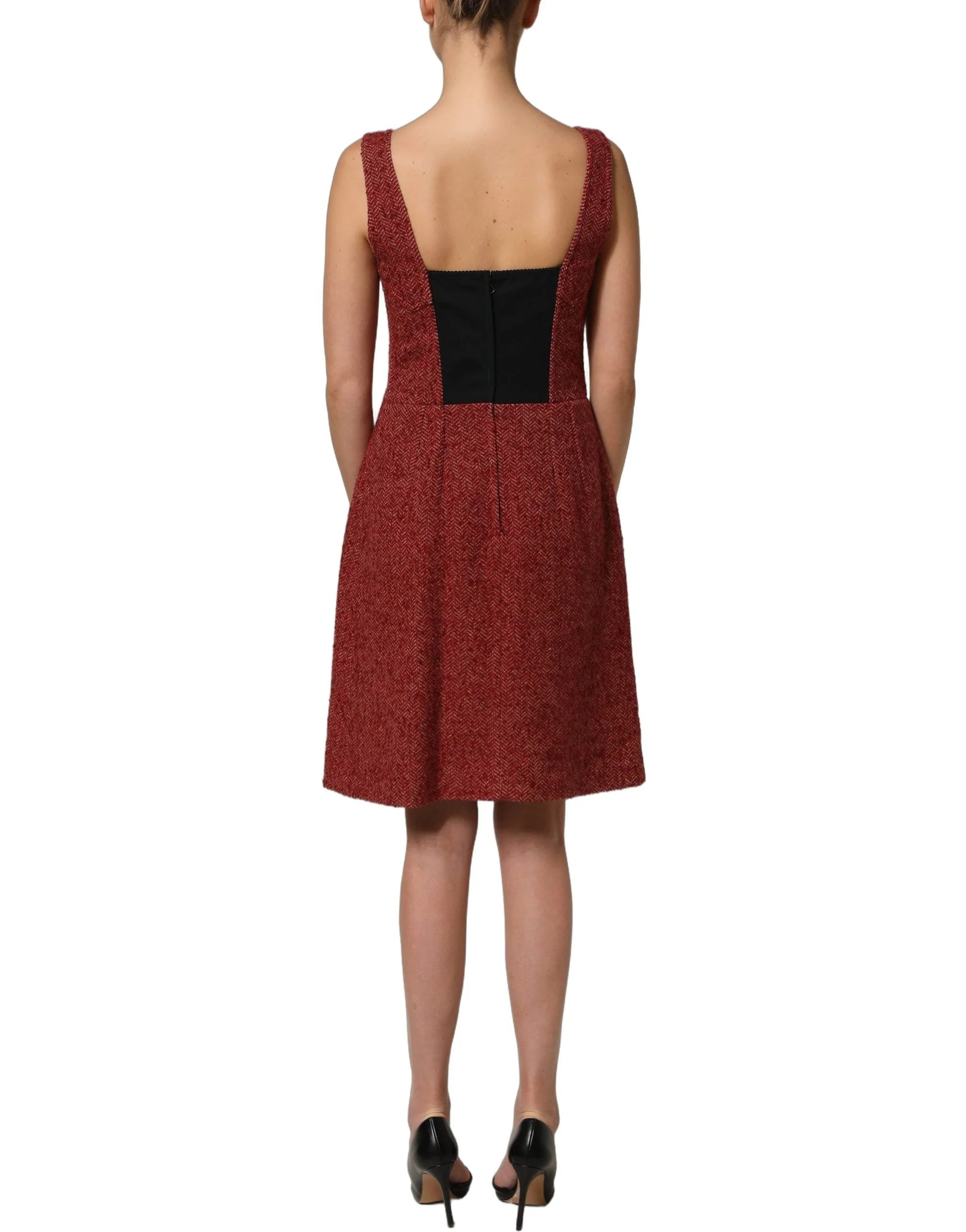 Dolce & Gabbana Multicolor Tweed Belted Babydoll Mini Dress - IT42|M