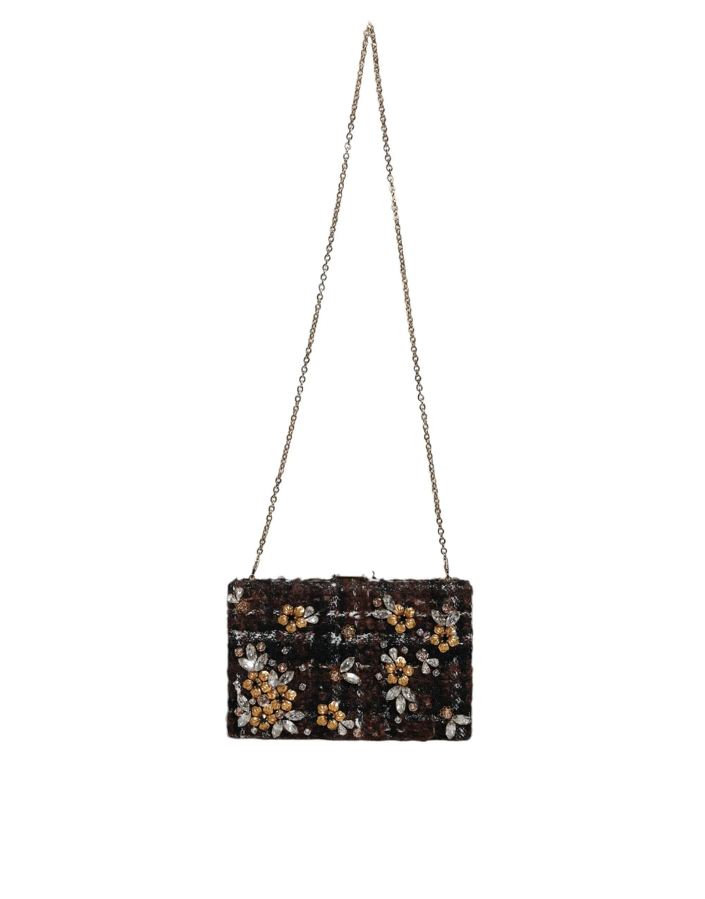 Dolce & Gabbana Multicolor Tweed Floral Clutch Evening Party Purse CrossBody Bag - Clutch Bags