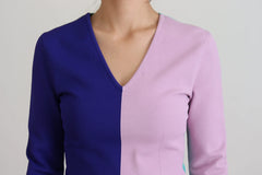 Dolce & Gabbana Multicolor V-neck Viscose Long Sleeves Sweater - IT40|S - Sweaters