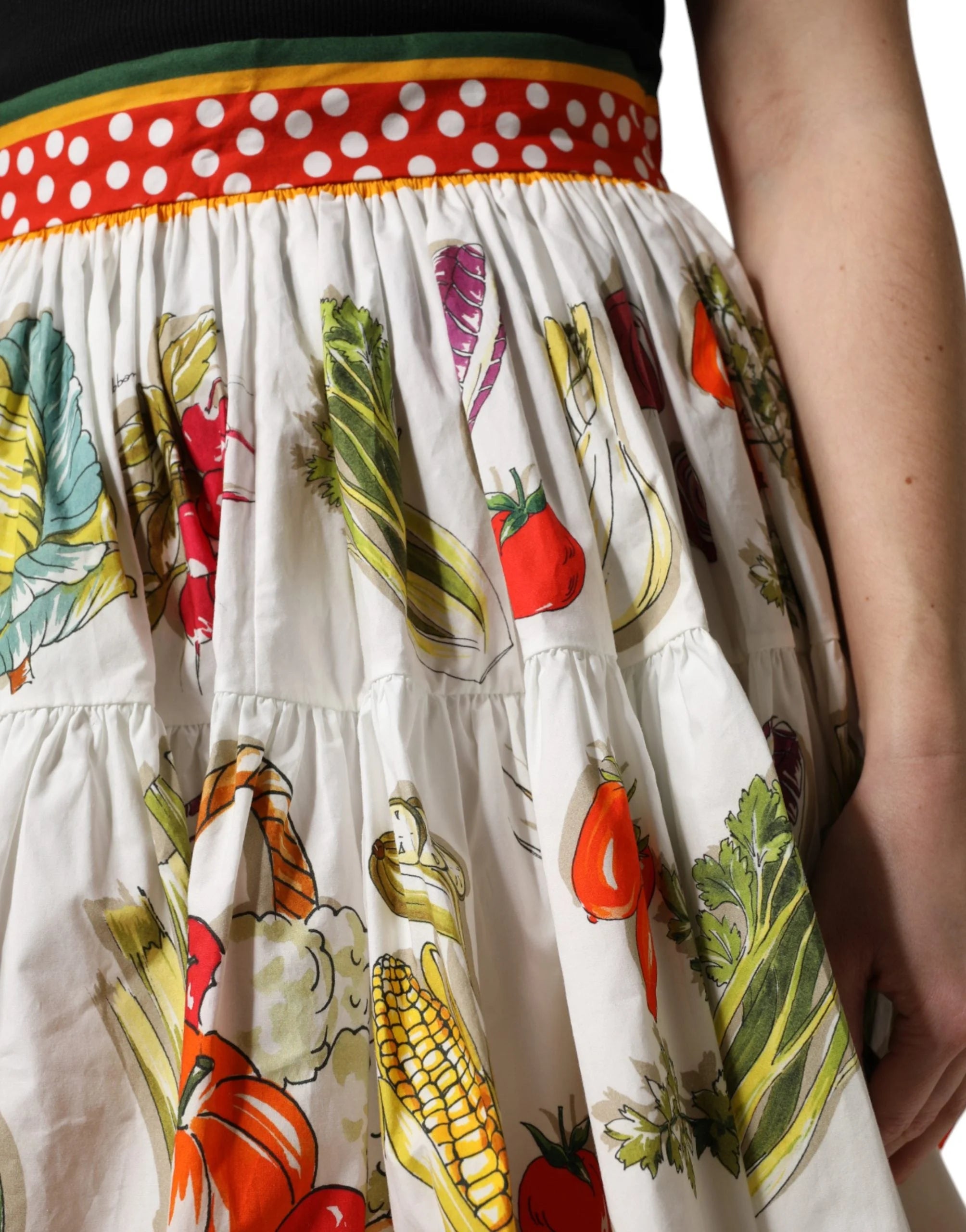 Dolce & Gabbana Multicolor Vegetable Print Short Poplin Mini Skirt - IT42|M