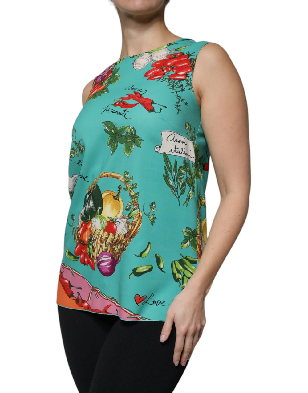 Dolce & Gabbana Multicolor Vegetables Sleeveless Tank Top - IT38 | XS - Tank Tops