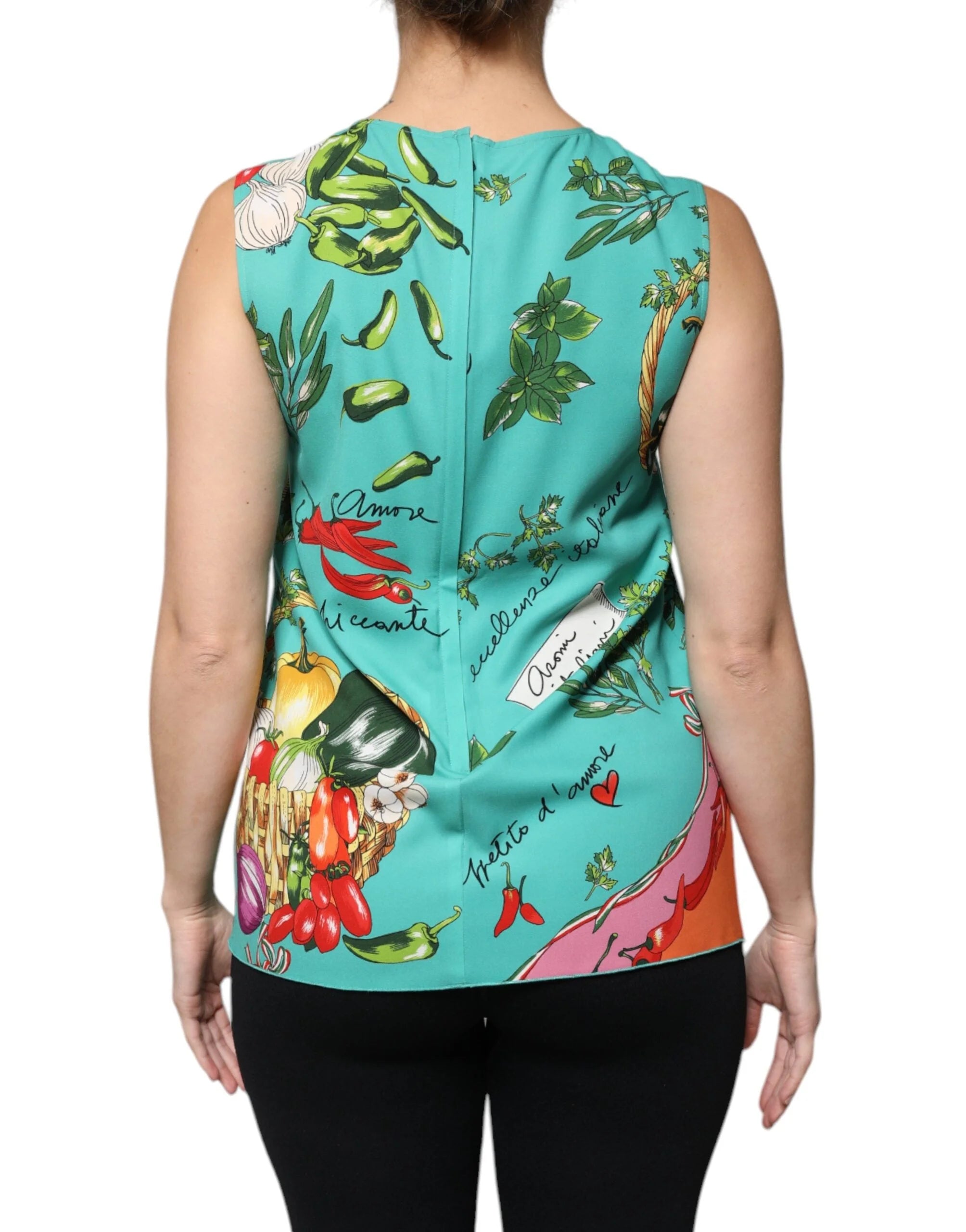 Dolce & Gabbana Multicolor Vegetables Sleeveless Tank Top - IT38 | XS - Tank Tops