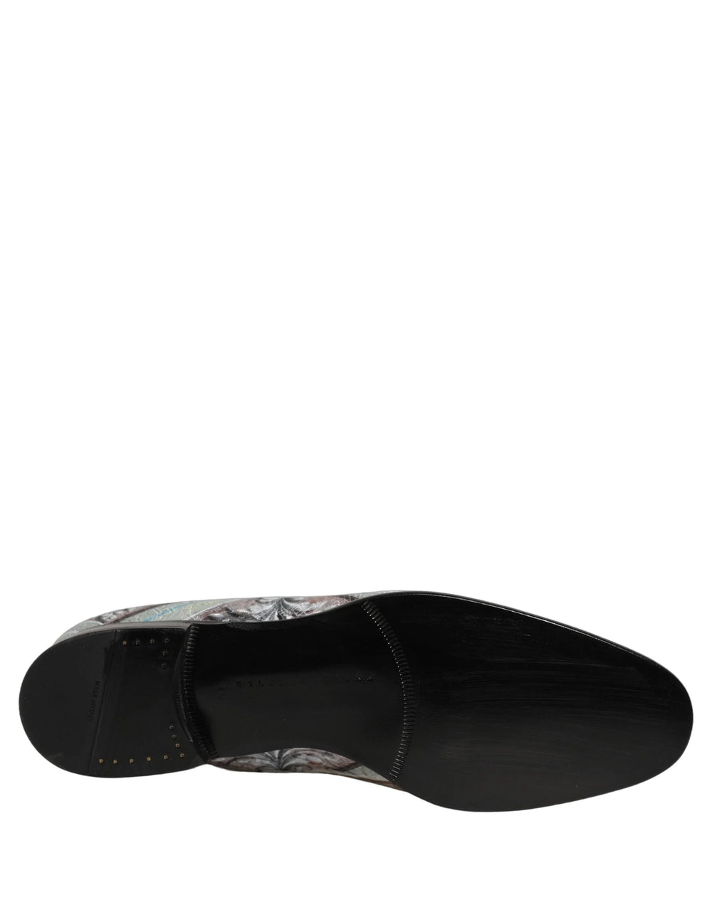 Dolce & Gabbana herre loafers i multifarvet fløjl med et levende barokmønster og læderdetaljer.