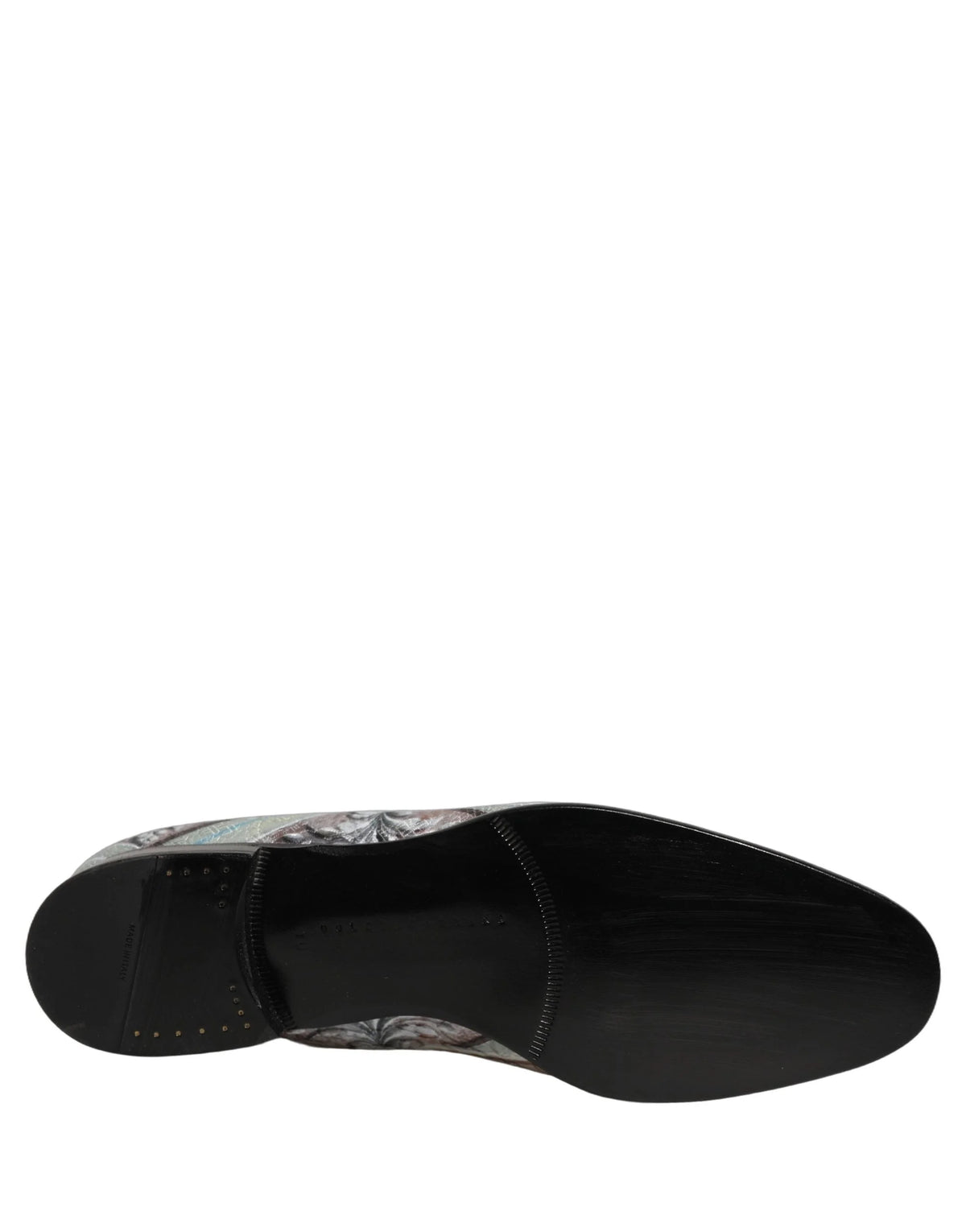 Dolce & Gabbana herre loafers i multifarvet fløjl med et levende barokmønster og læderdetaljer.