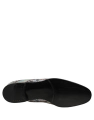Dolce & Gabbana herre loafers i multifarvet fløjl med et levende barokmønster og læderdetaljer.