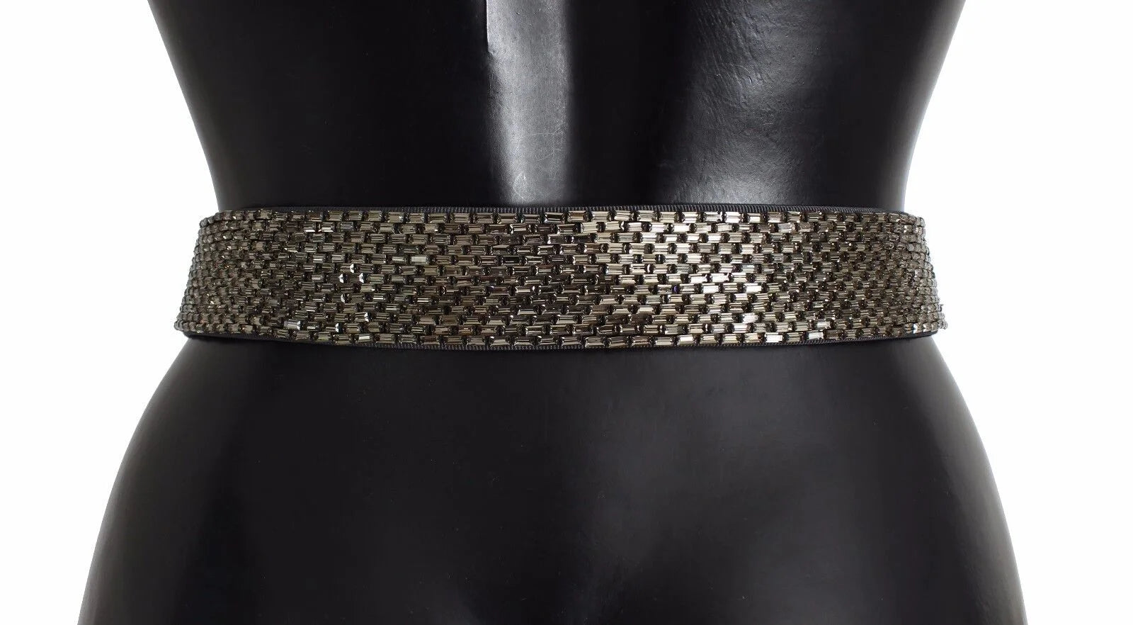 Dolce & Gabbana Multicolor Wide Crystal Buckle Sequined Belt - 65 cm / 26 Inches