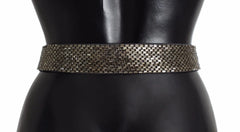 Dolce & Gabbana Multicolor Wide Crystal Buckle Sequined Belt - 65 cm / 26 Inches