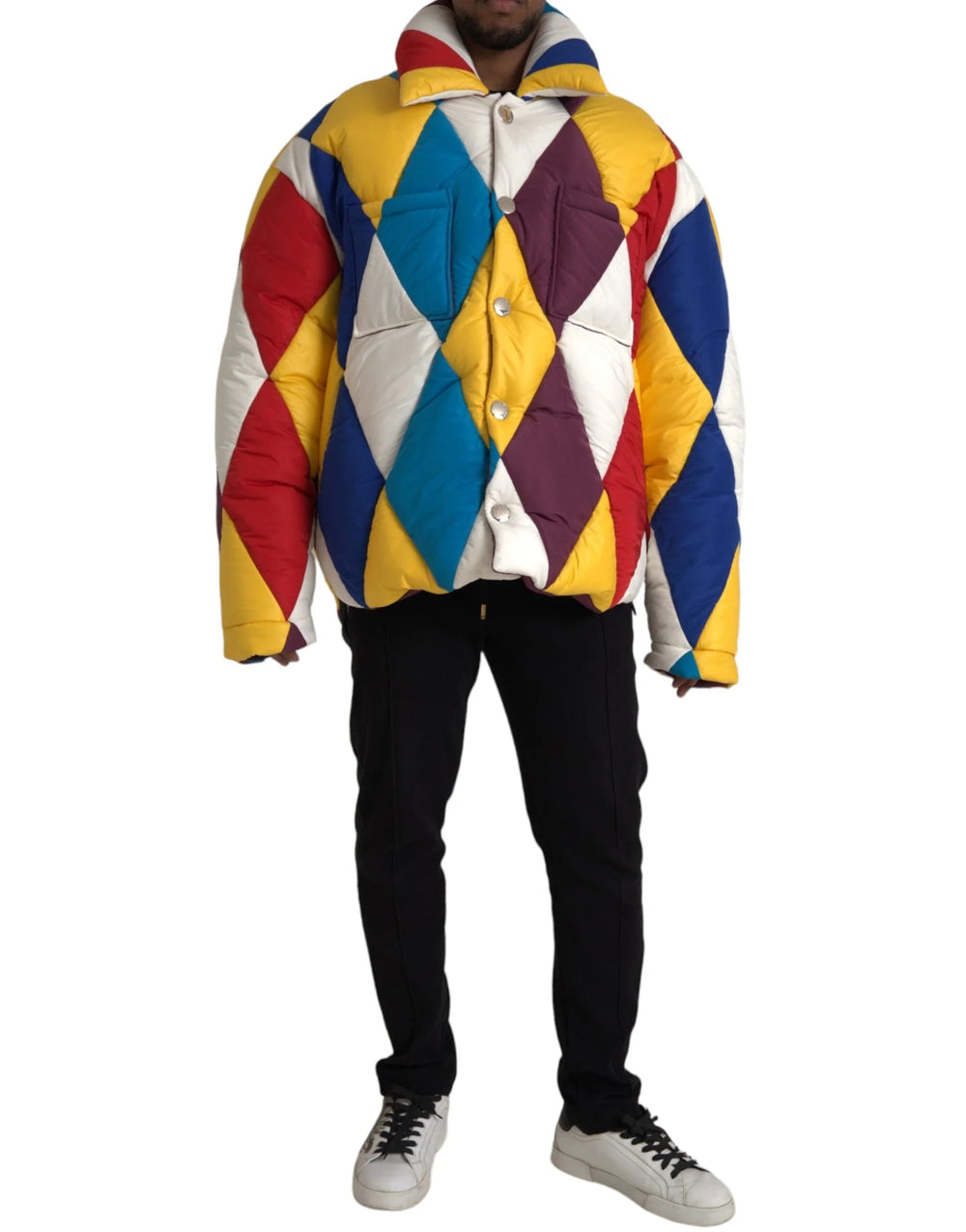 Dolce & Gabbana Multicolor Windbreaker Puffer Jacket Men - IT52 | XL - Windbreakers