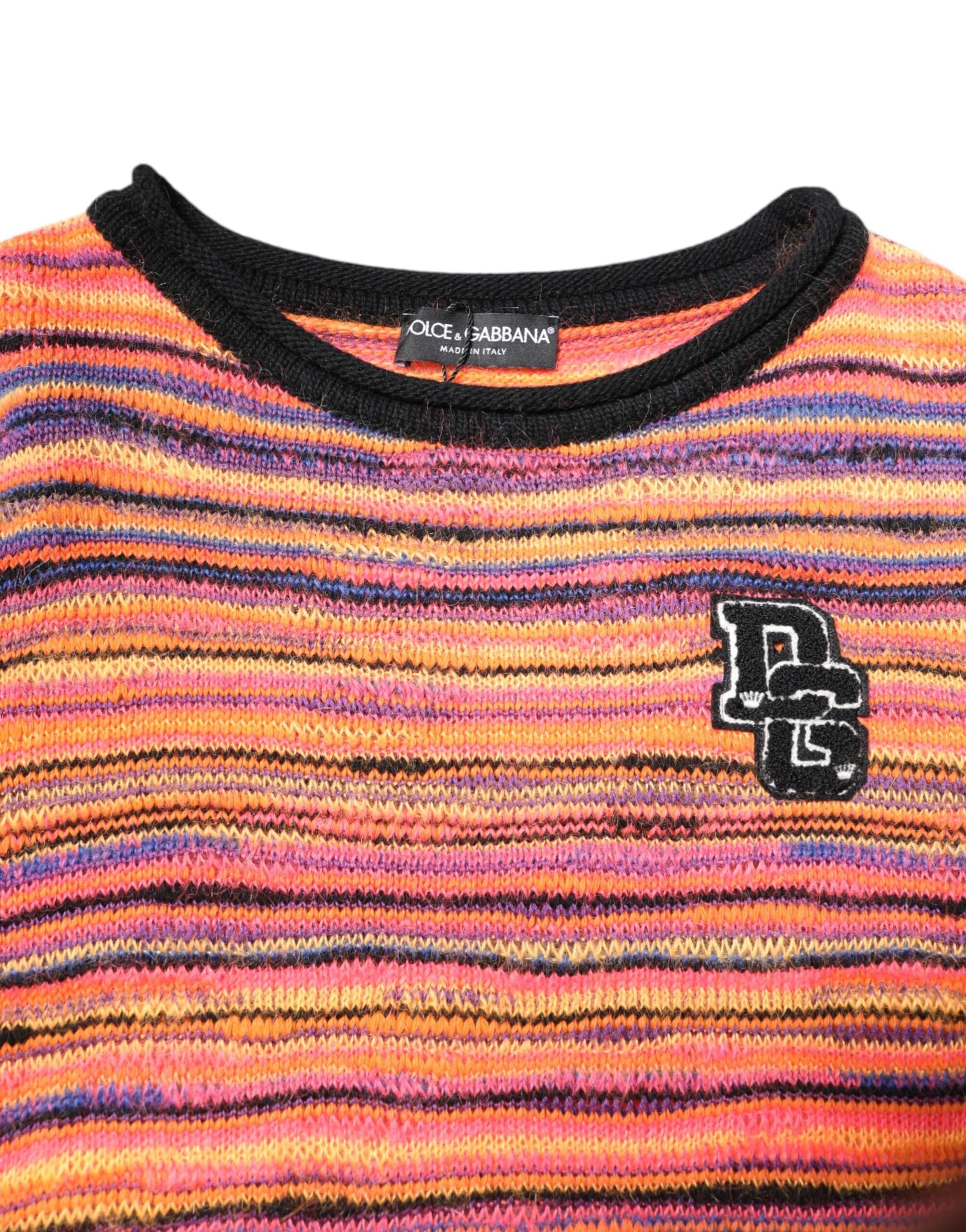 Dolce & Gabbana Multicolor Wool DGLogo Knit Pullover Sweater - IT48 | M - Sweaters
