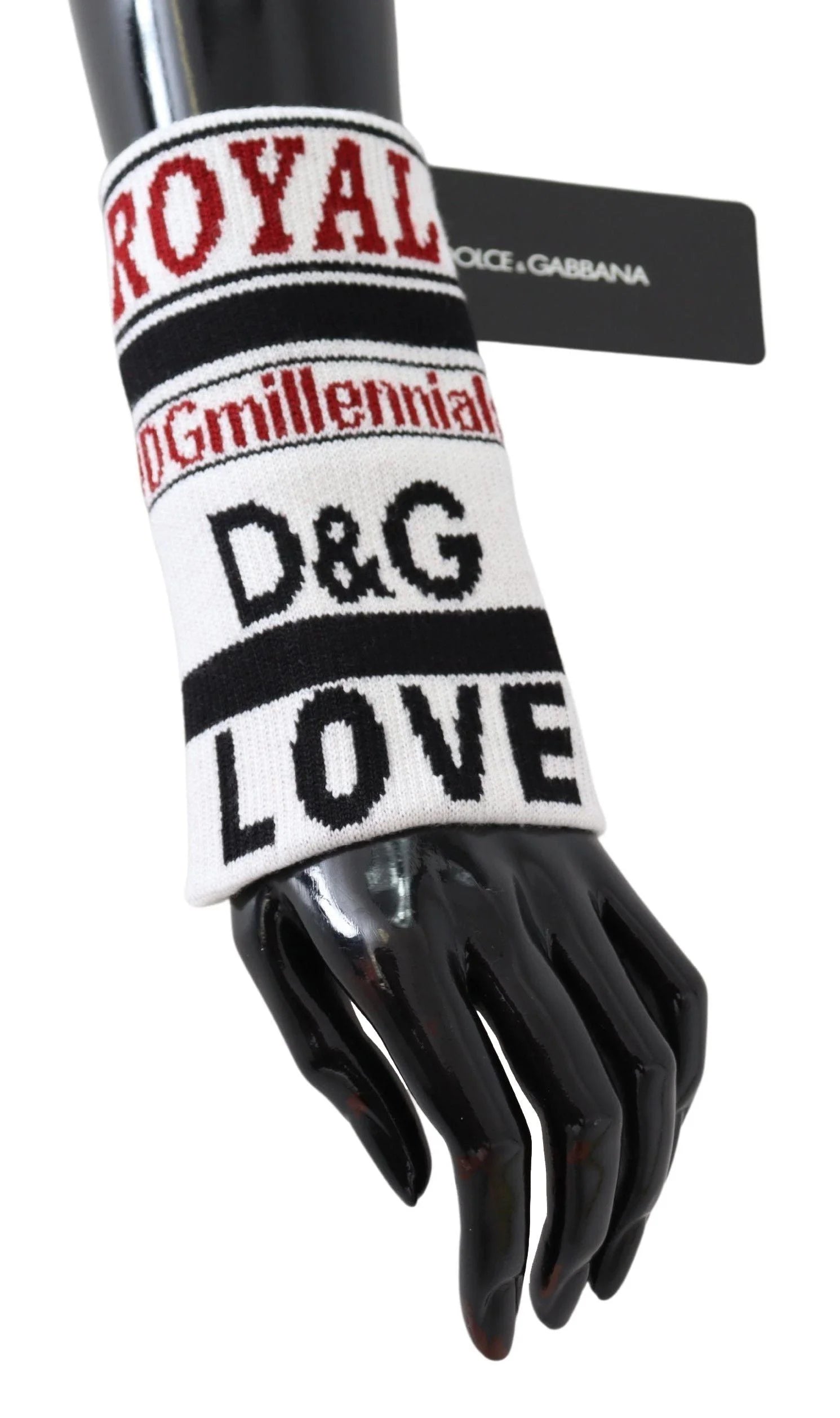 Dolce & Gabbana Multicolor Wool Knit D&G Love Wristband Wrap - Wristbands
