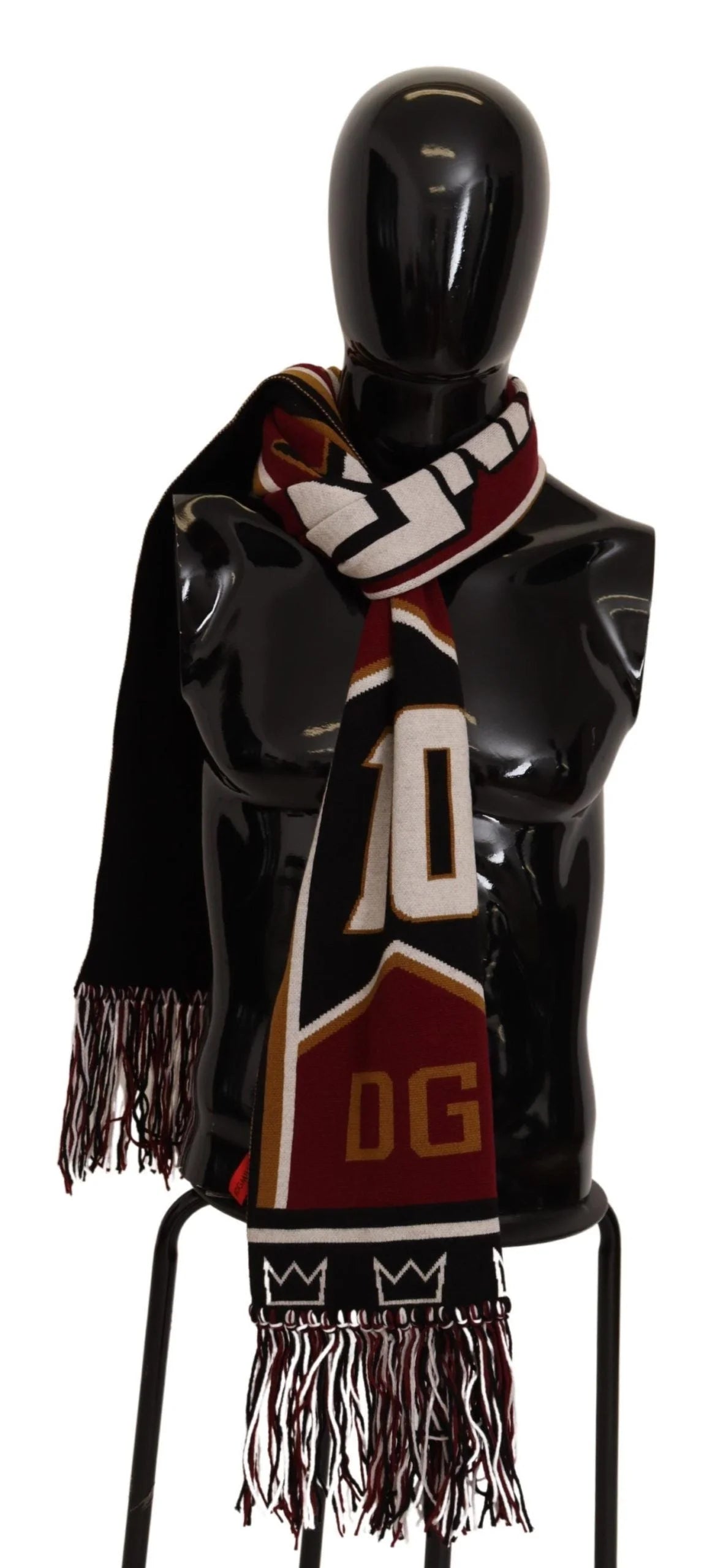 Dolce & Gabbana Multicolor Wool Knit DG King Shawl Wrap Scarf - Scarves & Shawls