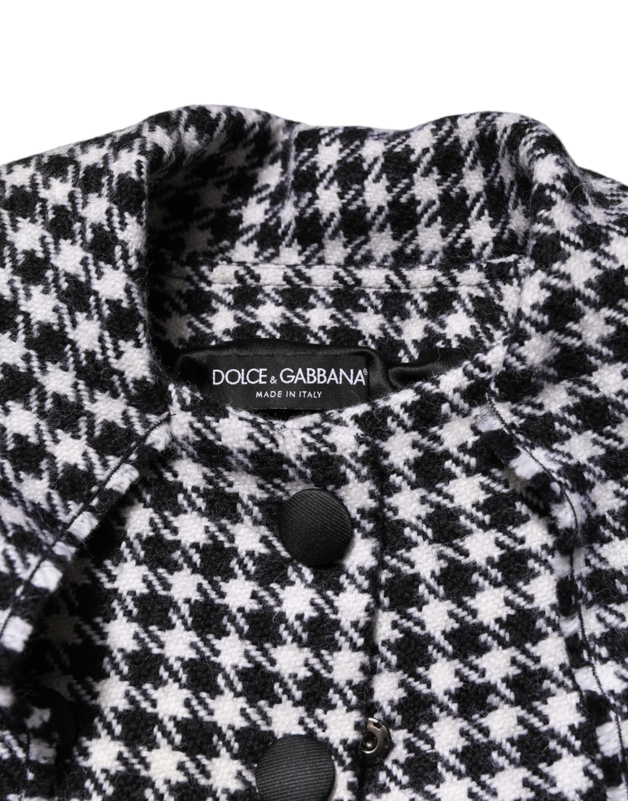 Dolce & Gabbana Multicolor Wool Monochrome Patterned Jacket - IT38|XS - Capes
