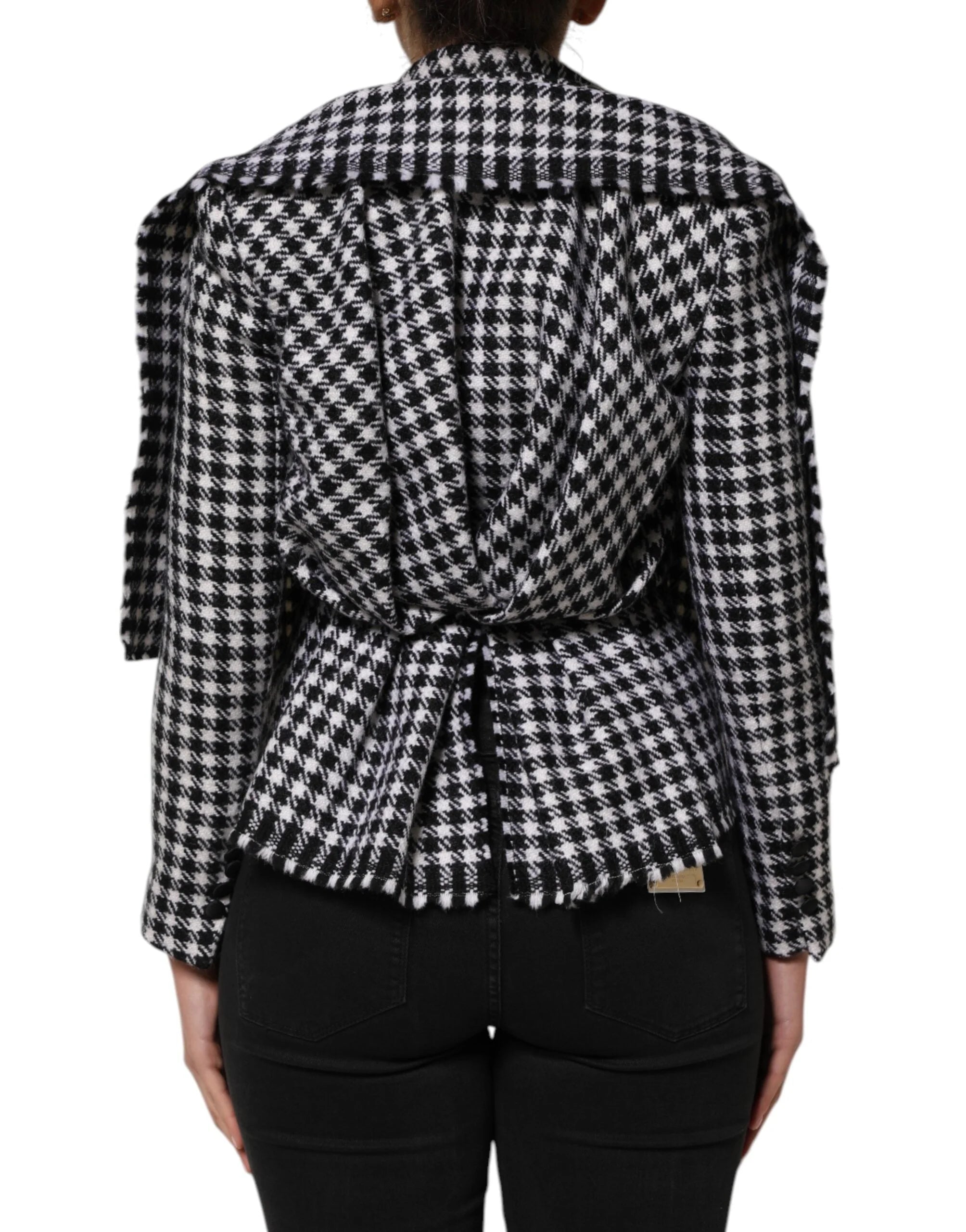 Dolce & Gabbana Multicolor Wool Monochrome Patterned Jacket - IT38|XS - Capes