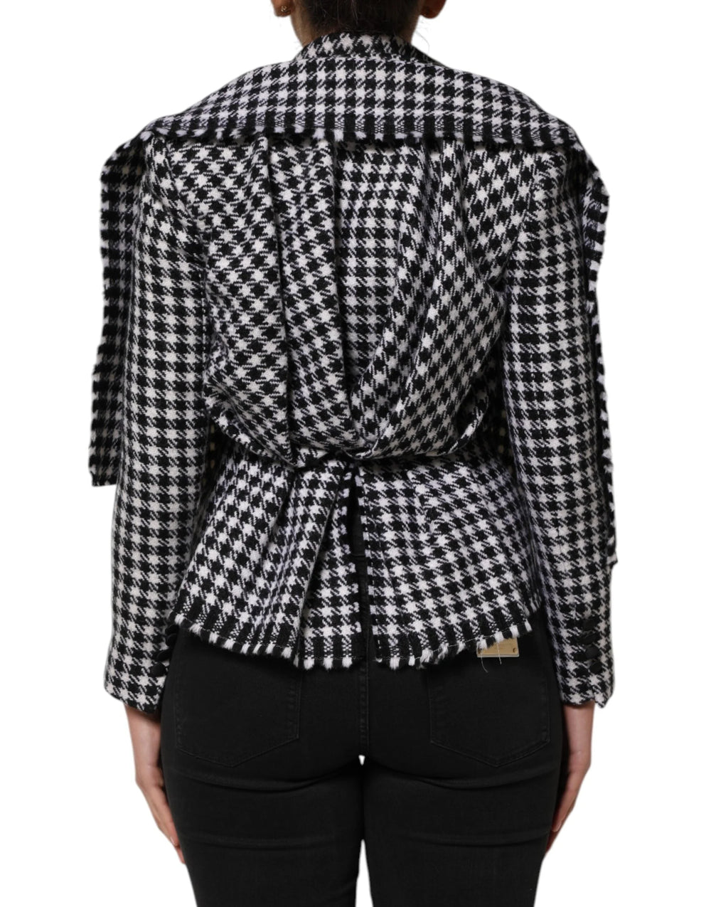Dolce & Gabbana Multicolor Wool Monochrome Patterned Jacket - IT38|XS - Capes