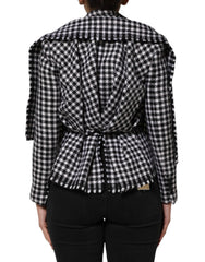 Dolce & Gabbana Multicolor Wool Monochrome Patterned Jacket - IT38|XS - Capes