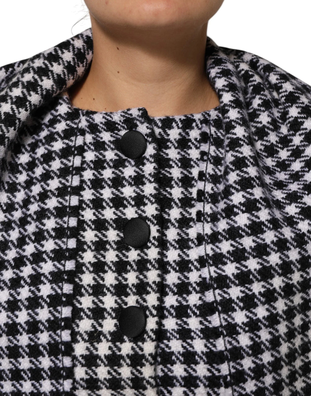 Dolce & Gabbana Multicolor Wool Monochrome Patterned Jacket - IT38|XS - Capes
