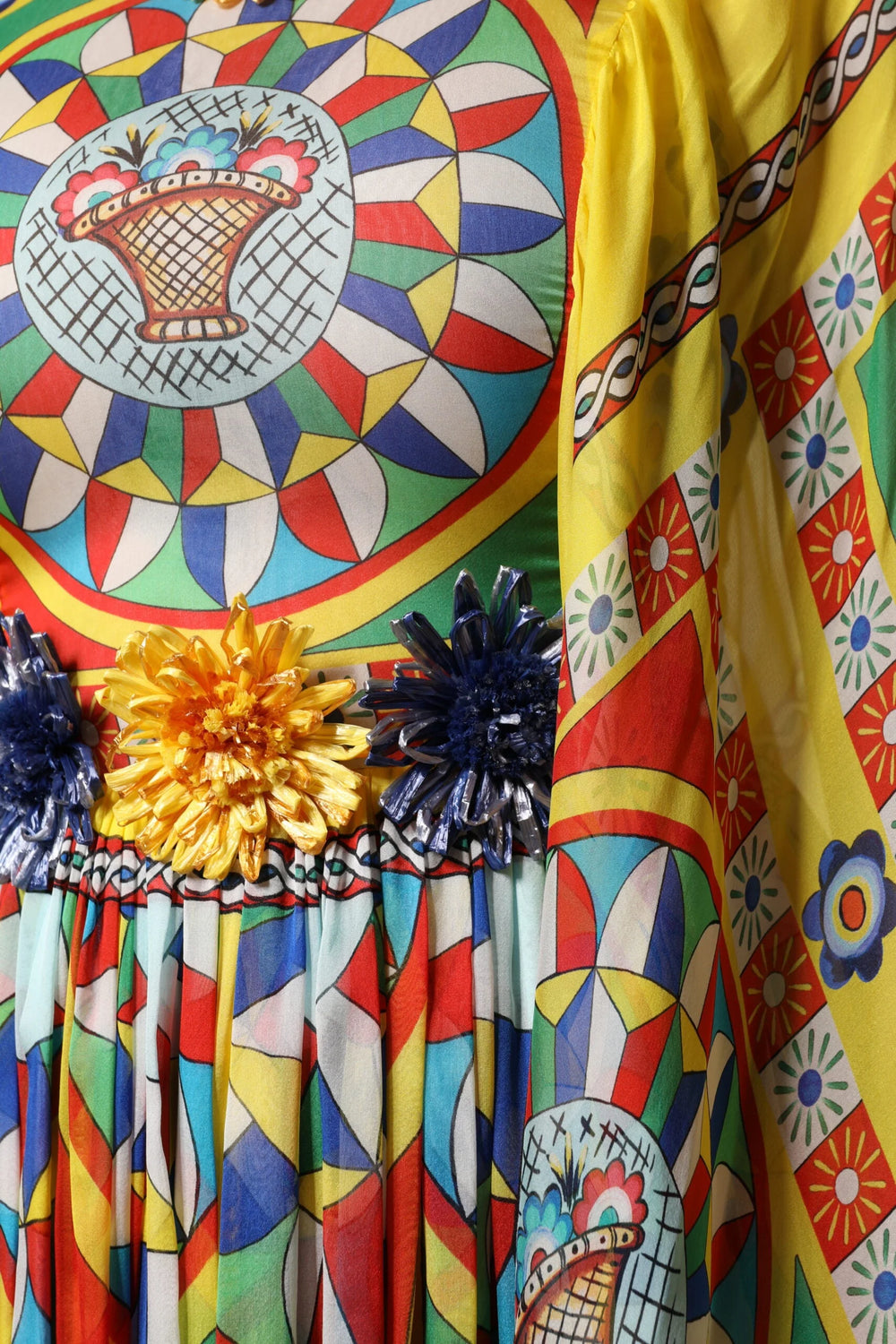 Dolce & Gabbana Multicolour Carretto Print Kaftan Twill Dress - IT40|S - Dresses