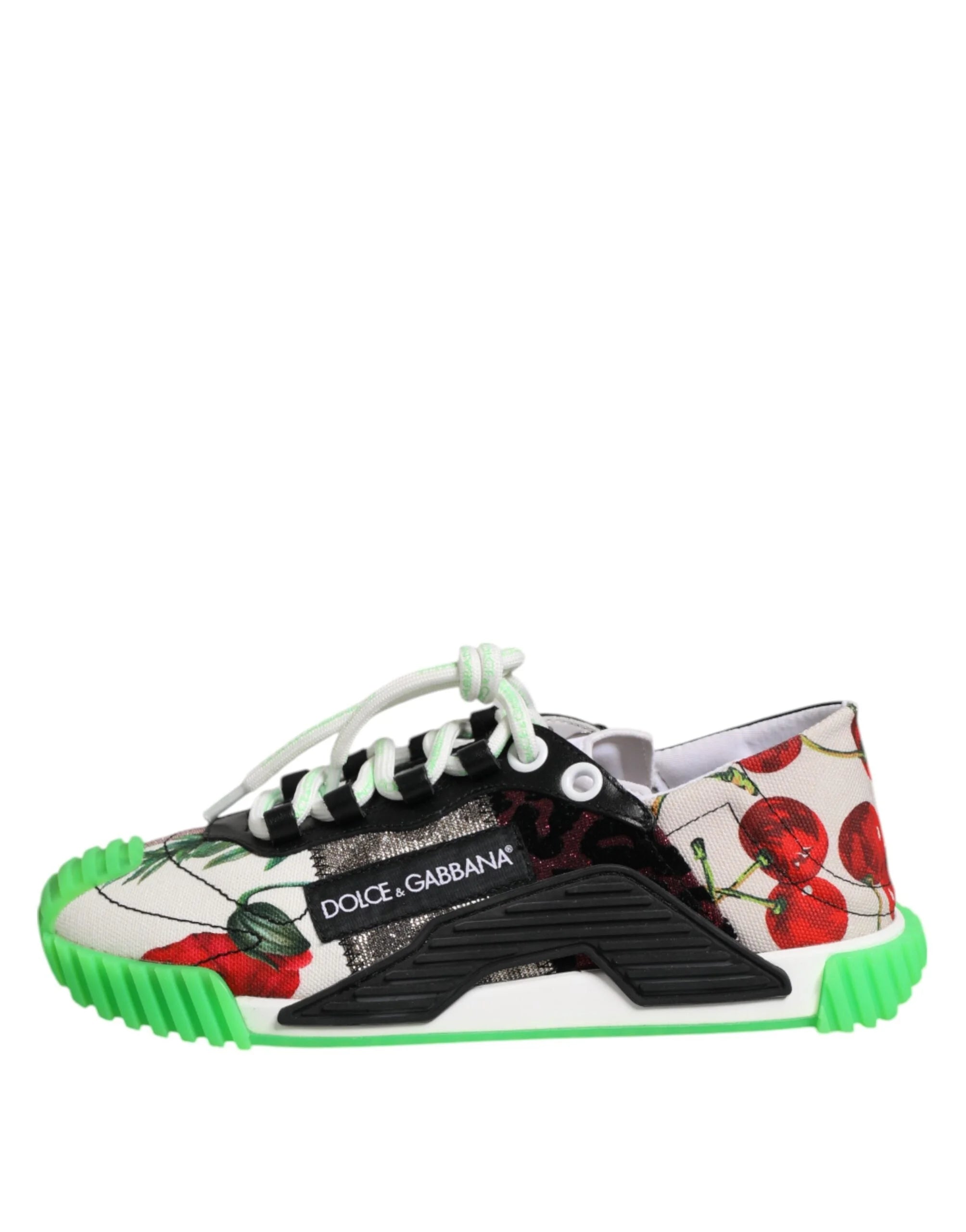 Dolce & Gabbana Multicor DG Logo Leopard Cherry Sneaker Shoes - Sneakers