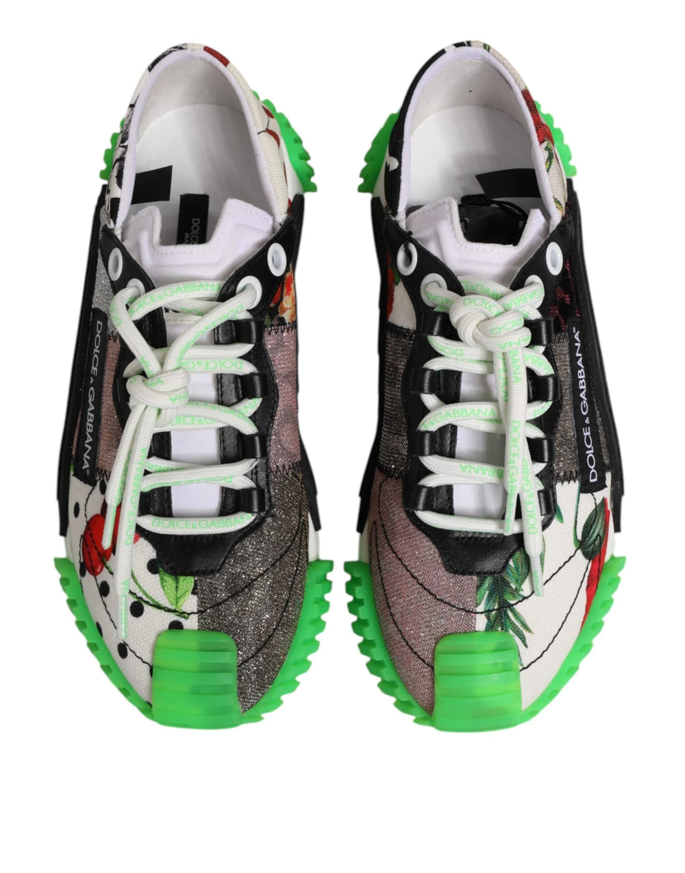 Dolce & Gabbana Multicor DG Logo Leopard Cherry Sneaker Shoes - Sneakers