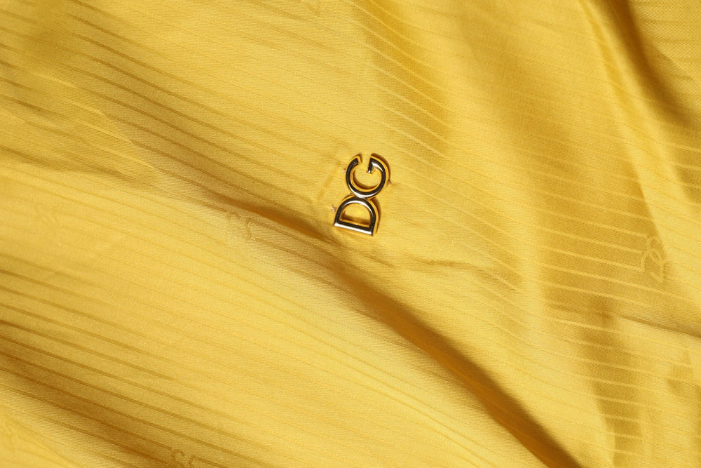 Dolce & Gabbana Mustard Collared Short Sleeves Blouse Top - IT46|XL - Blouses