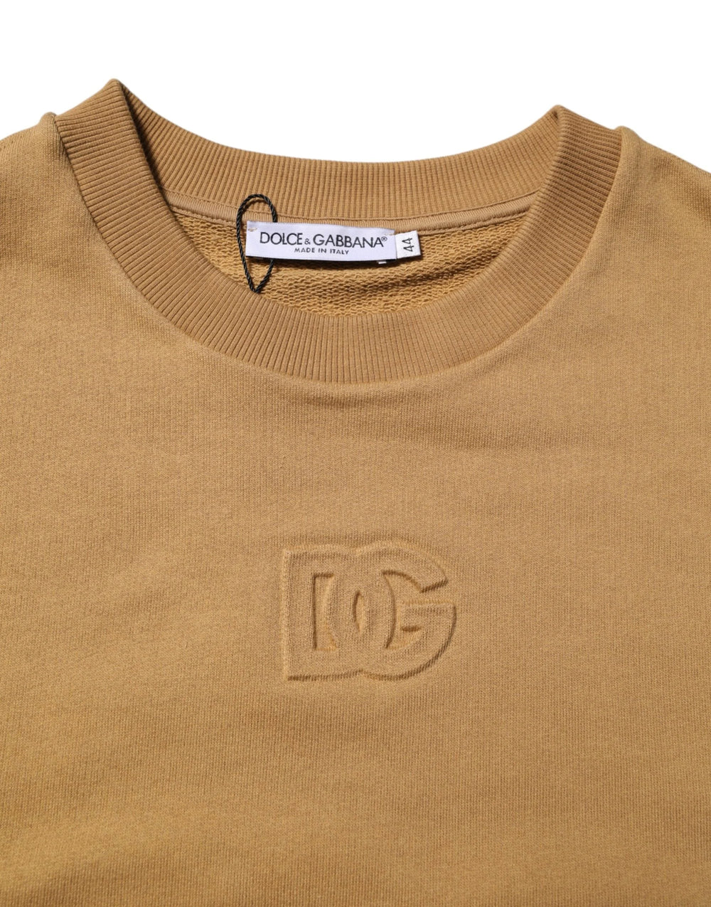 Dolce & Gabbana Mustard Cotton DG Embossed Pullover Sweater - IT44 | XS - Sweaters
