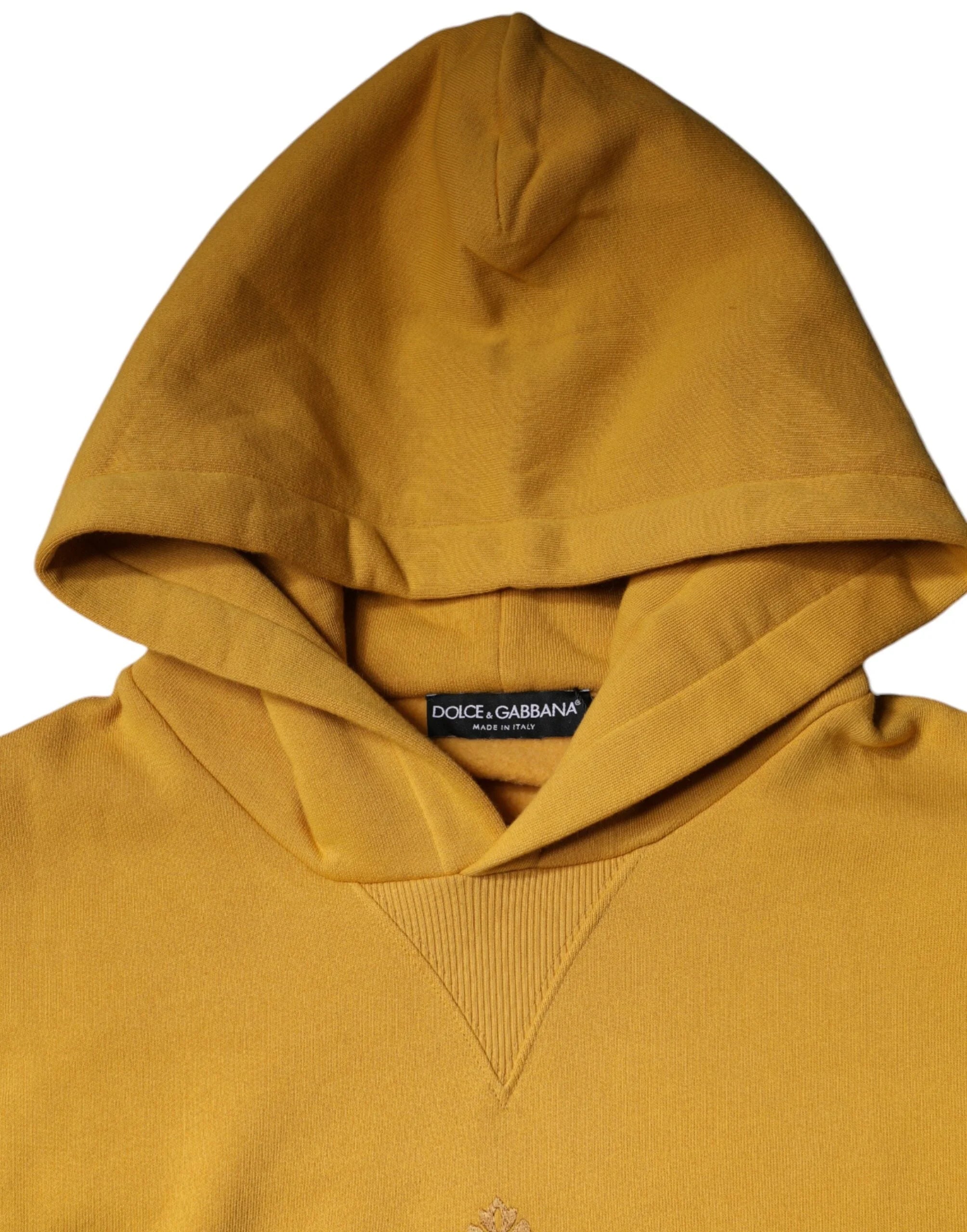 Dolce & Gabbana Mustard DG Hooded Men Sweatshirt Sweater - IT44 | XS - Hoodies
