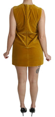 Dolce & Gabbana Mustard Velvet Stretch Shift Mini Dress - IT40|S - Dresses
