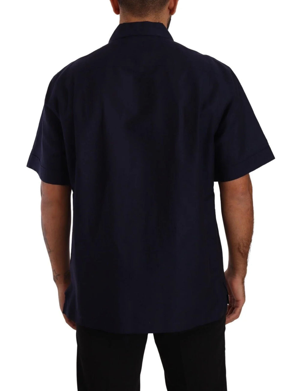 Dolce & Gabbana Navy Blue Button Down Short Sleeves Shirt - IT40 | M - Shirts